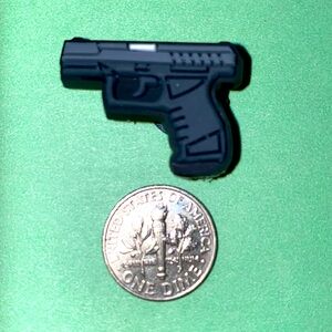 (10 for $15) Dark Grey Glock Pistol Gun Crocs Shoe Charms